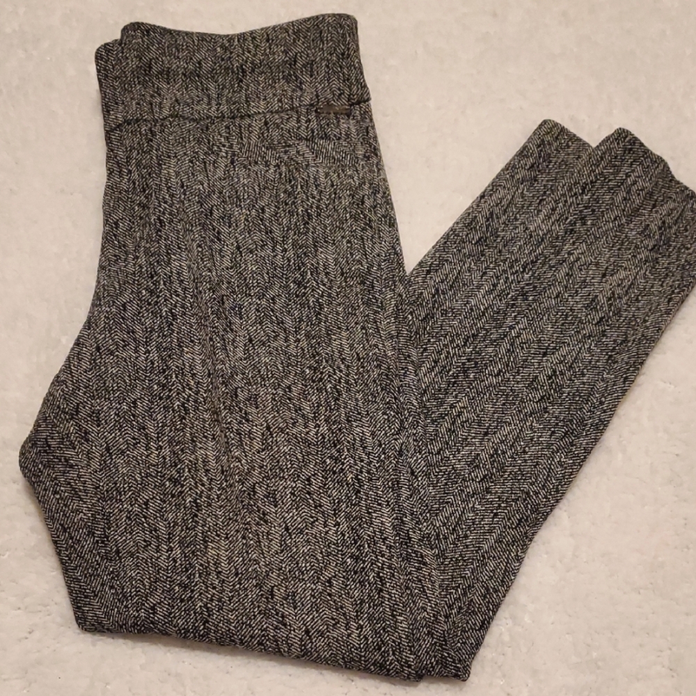 Stylish Black And White Herringbone Pants